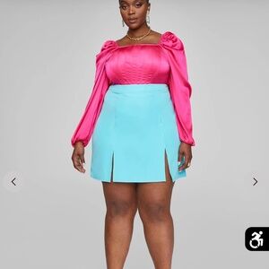 COPY - FTF A-line blue skirt NWT